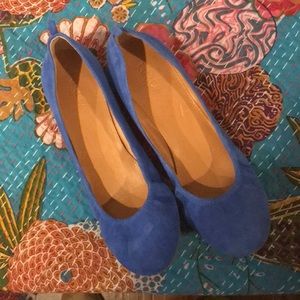J Crew blue suede flats 8.5
